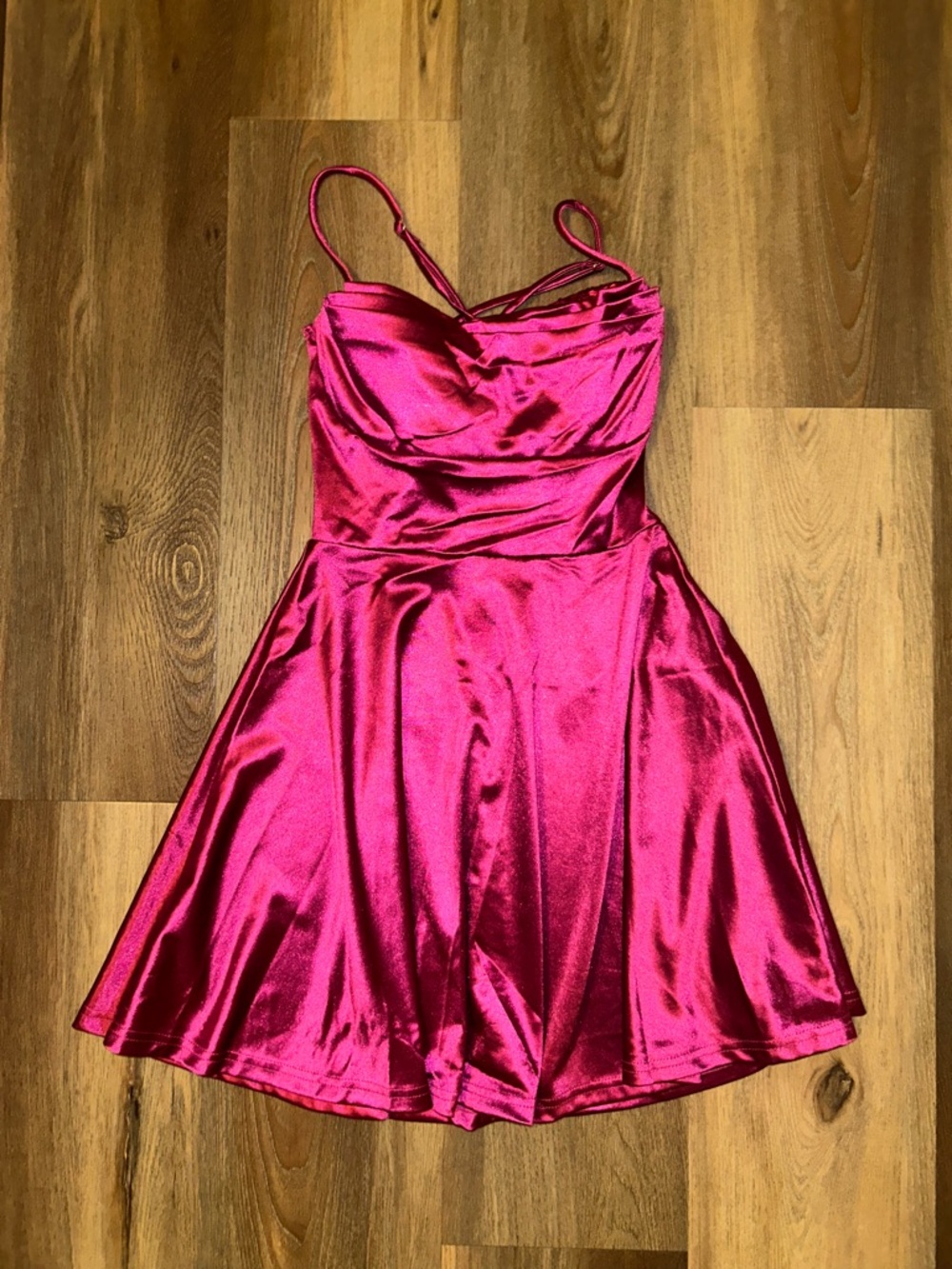 Magenta Satin Fuchsia Prom Dress
